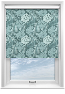Lush Palms, Blue - Twist&Fit Roller Blind